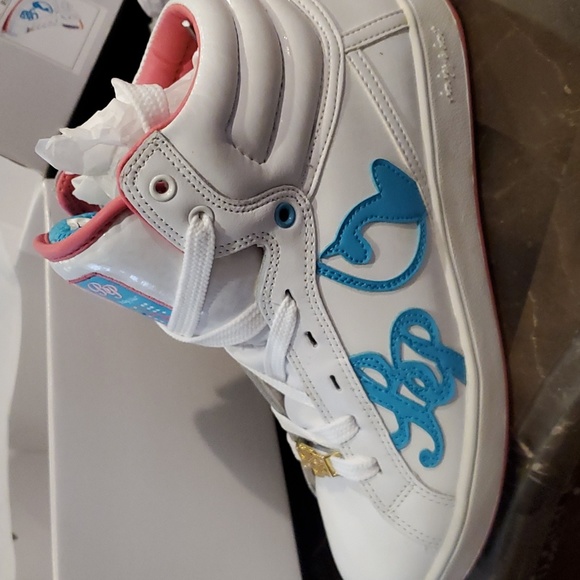 Baby Phat Shoes - Baby Phat Super Cat Flash High Sneakers size 9 White/Blue Atoll